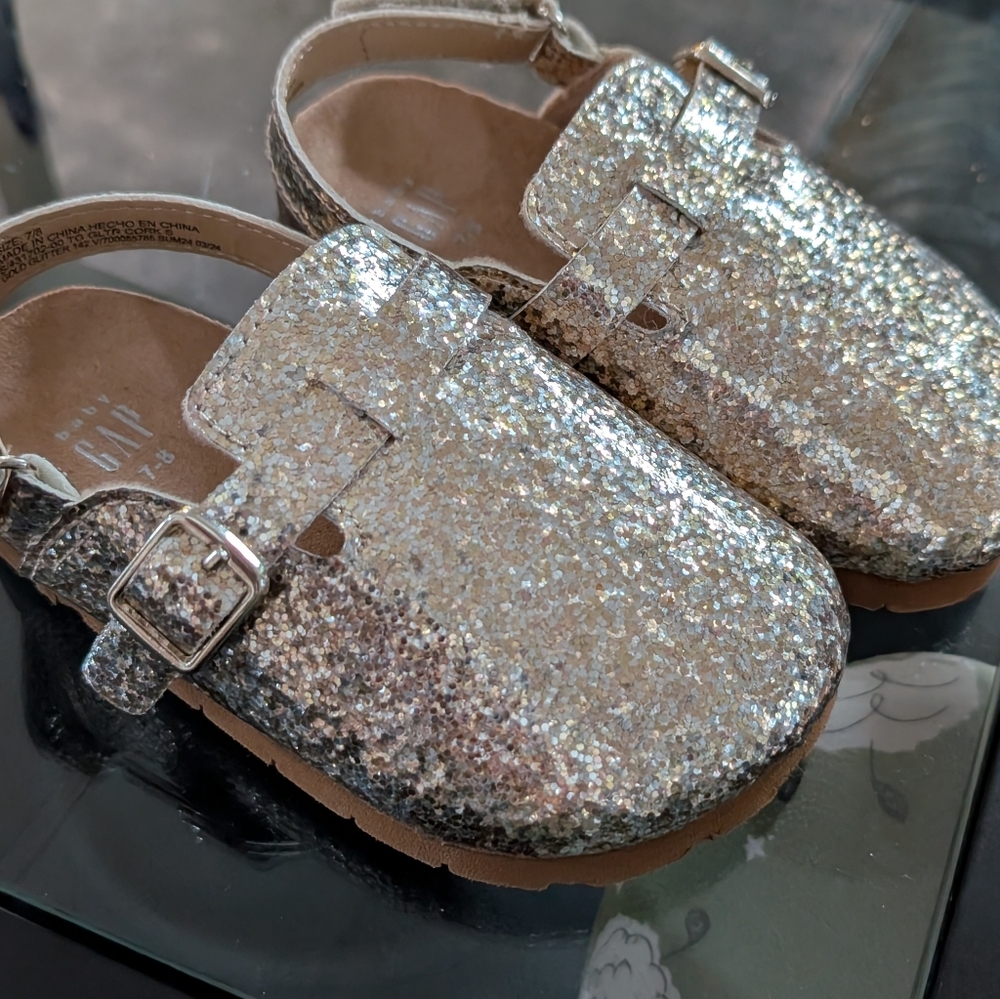Glittery Silver Kids Shoes